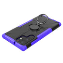 For Samsung Galaxy S22 Ultra 5G Armor Bear Shockproof PC + TPU Phone Case with Ring Holder(Purple)
