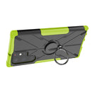For Samsung Galaxy S22 Ultra 5G Armor Bear Shockproof PC + TPU Phone Case with Ring Holder(Green)