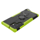 For Samsung Galaxy S22 Ultra 5G Armor Bear Shockproof PC + TPU Phone Case with Ring Holder(Green)