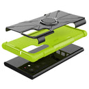 For Samsung Galaxy S22 Ultra 5G Armor Bear Shockproof PC + TPU Phone Case with Ring Holder(Green)