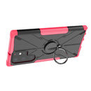 For Samsung Galaxy S22 Ultra 5G Armor Bear Shockproof PC + TPU Phone Case with Ring Holder(Rose Red)