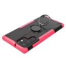 For Samsung Galaxy S22 Ultra 5G Armor Bear Shockproof PC + TPU Phone Case with Ring Holder(Rose Red)