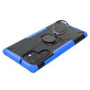 For Samsung Galaxy S22 Ultra 5G Armor Bear Shockproof PC + TPU Phone Case with Ring Holder(Blue)