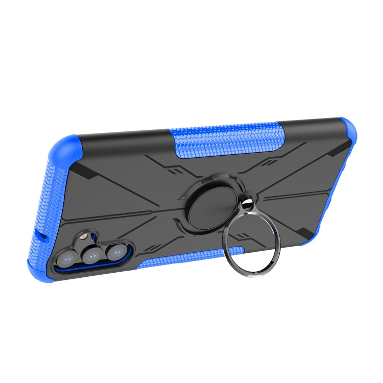 For Samsung Galaxy A13 5G Armor Bear Shockproof PC + TPU Phone Case with Ring Holder(Blue)
