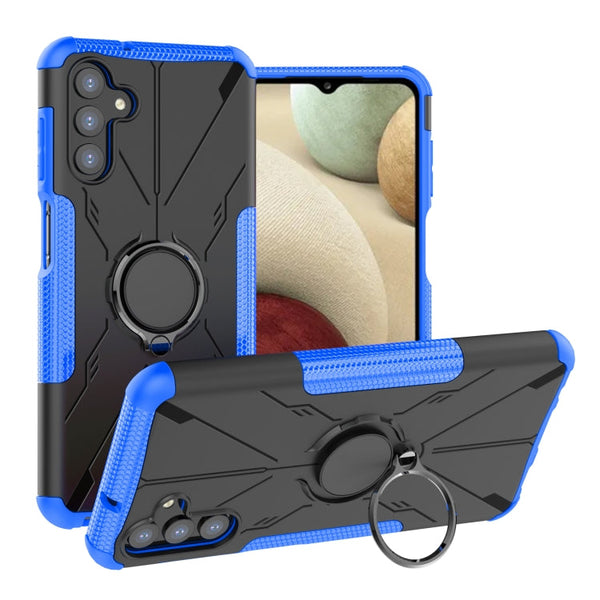 For Samsung Galaxy A13 5G Armor Bear Shockproof PC + TPU Phone Case with Ring Holder(Blue)