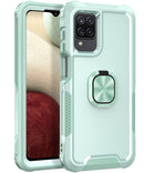 For Samsung Galaxy A32 & A12 3 in 1 PC + TPU Phone Case with Ring Holder(Mint Green)