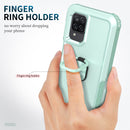 For Samsung Galaxy A32 & A12 3 in 1 PC + TPU Phone Case with Ring Holder(Mint Green)