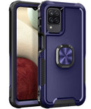 For Samsung Galaxy A32 & A12 3 in 1 PC + TPU Phone Case with Ring Holder(Navy Blue)