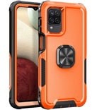 For Samsung Galaxy A32 & A12 3 in 1 PC + TPU Phone Case with Ring Holder(Orange)