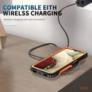 For Samsung Galaxy A32 & A12 3 in 1 PC + TPU Phone Case with Ring Holder(Orange)