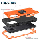 For Samsung Galaxy A32 & A12 3 in 1 PC + TPU Phone Case with Ring Holder(Orange)