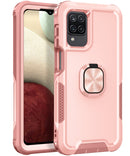 For Samsung Galaxy A32 & A12 3 in 1 PC + TPU Phone Case with Ring Holder(Pink)
