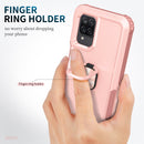 For Samsung Galaxy A32 & A12 3 in 1 PC + TPU Phone Case with Ring Holder(Pink)