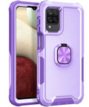For Samsung Galaxy A32 & A12 3 in 1 PC + TPU Phone Case with Ring Holder(Purple)