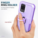 For Samsung Galaxy A32 & A12 3 in 1 PC + TPU Phone Case with Ring Holder(Purple)
