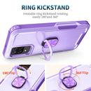 For Samsung Galaxy A32 & A12 3 in 1 PC + TPU Phone Case with Ring Holder(Purple)