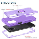 For Samsung Galaxy A32 & A12 3 in 1 PC + TPU Phone Case with Ring Holder(Purple)
