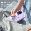 For Samsung Galaxy A32 & A12 3 in 1 PC + TPU Phone Case with Ring Holder(Purple)
