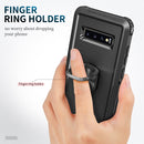 For Samsung Galaxy S10+ 3 in 1 PC + TPU Phone Case with Ring Holder(Black)