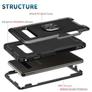 For Samsung Galaxy S10+ 3 in 1 PC + TPU Phone Case with Ring Holder(Black)