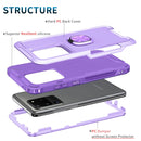 For Samsung Galaxy S20 Ultra 3 in 1 PC + TPU Phone Case with Ring Holder(Purple)