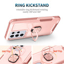 For Samsung Galaxy S21 Ultra 5G 3 in 1 PC + TPU Phone Case with Ring Holder(Pink)