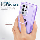 For Samsung Galaxy S21 Ultra 5G 3 in 1 PC + TPU Phone Case with Ring Holder(Purple)