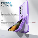 For Samsung Galaxy S21 Ultra 5G 3 in 1 PC + TPU Phone Case with Ring Holder(Purple)
