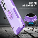 For Samsung Galaxy S21 Ultra 5G 3 in 1 PC + TPU Phone Case with Ring Holder(Purple)