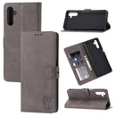 For Samsung Galaxy A13 5G Embossed Happy Cat Pattern Leather Phone Case(Grey)