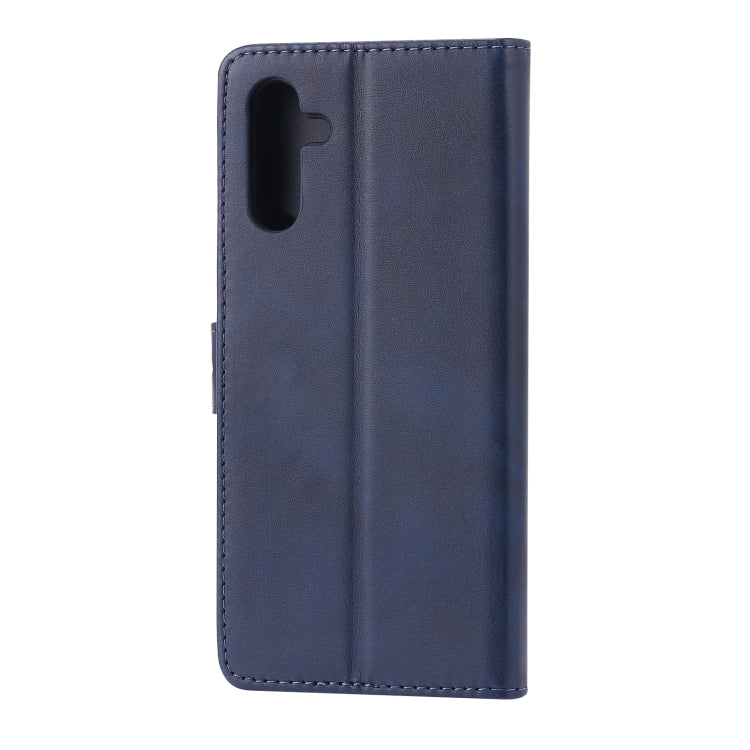 For Samsung Galaxy A13 5G Embossed Happy Cat Pattern Leather Phone Case(Blue)