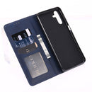 For Samsung Galaxy A13 5G Embossed Happy Cat Pattern Leather Phone Case(Blue)