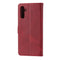 For Samsung Galaxy A13 5G Embossed Happy Cat Pattern Leather Phone Case(Red)
