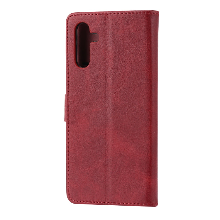 For Samsung Galaxy A13 5G Embossed Happy Cat Pattern Leather Phone Case(Red)