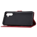 For Samsung Galaxy A13 5G Embossed Happy Cat Pattern Leather Phone Case(Red)
