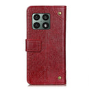 For OnePlus 10 Pro Copper Buckle Nappa Texture Horizontal Flip Leather Phone Case with Holder & Card Slots & Wallet(Wine Red)