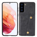 For Samsung Galaxy S22 5G Double Buckle PU + TPU Magnetic Phone Case(Black)