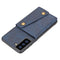 For Samsung Galaxy S22 5G Double Buckle PU + TPU Magnetic Phone Case(Blue)