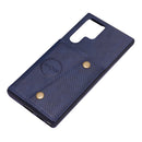 For Samsung Galaxy S22 Ultra 5G Double Buckle PU + TPU Magnetic Phone Case(Blue)
