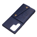 For Samsung Galaxy S22 Ultra 5G Double Buckle PU + TPU Magnetic Phone Case(Blue)