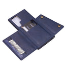 For Samsung Galaxy S22 Ultra 5G Double Buckle PU + TPU Magnetic Phone Case(Blue)
