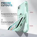 3 in 1 PC + TPU Phone Case with Ring Holder For iPhone SE 2022 / SE 2020 / 8 / 7(Mint Green)