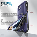 3 in 1 PC + TPU Phone Case with Ring Holder For iPhone SE 2022 / SE 2020 / 8 / 7(Navy Blue)