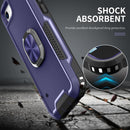 3 in 1 PC + TPU Phone Case with Ring Holder For iPhone SE 2022 / SE 2020 / 8 / 7(Navy Blue)