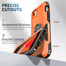 3 in 1 PC + TPU Phone Case with Ring Holder For iPhone SE 2022 / SE 2020 / 8 / 7(Orange)