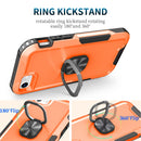3 in 1 PC + TPU Phone Case with Ring Holder For iPhone SE 2022 / SE 2020 / 8 / 7(Orange)