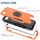 3 in 1 PC + TPU Phone Case with Ring Holder For iPhone SE 2022 / SE 2020 / 8 / 7(Orange)