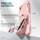 3 in 1 PC + TPU Phone Case with Ring Holder For iPhone SE 2022 / SE 2020 / 8 / 7(Pink)