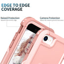 3 in 1 PC + TPU Phone Case with Ring Holder For iPhone SE 2022 / SE 2020 / 8 / 7(Pink)