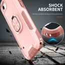 3 in 1 PC + TPU Phone Case with Ring Holder For iPhone SE 2022 / SE 2020 / 8 / 7(Pink)